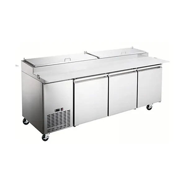 Hurakan HKN-PZ93R3E, 92-Inch Refrigerated Pizza Prep Table, 3-Door