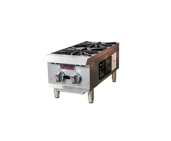 IKON IHP-2-12, 12-inch 2-Burner Manual Control Gas Hotplate, 50,000 BTU
