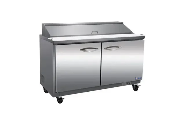 IKON ISP48 48-inch Double Door Standard Top Refrigerated Sandwich/Salad Prep Table, 12 Pans
