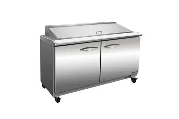 IKON ISP61M 61-inch Double Door Mega Top Refrigerated Sandwich/Salad Prep Table, 24 Pans