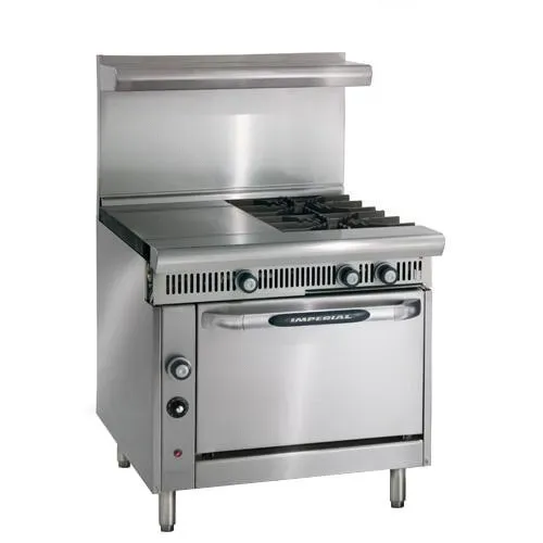 Imperial IHR-2-1HT, 36-Inch 2-Burner Range with Standard Oven, NSF