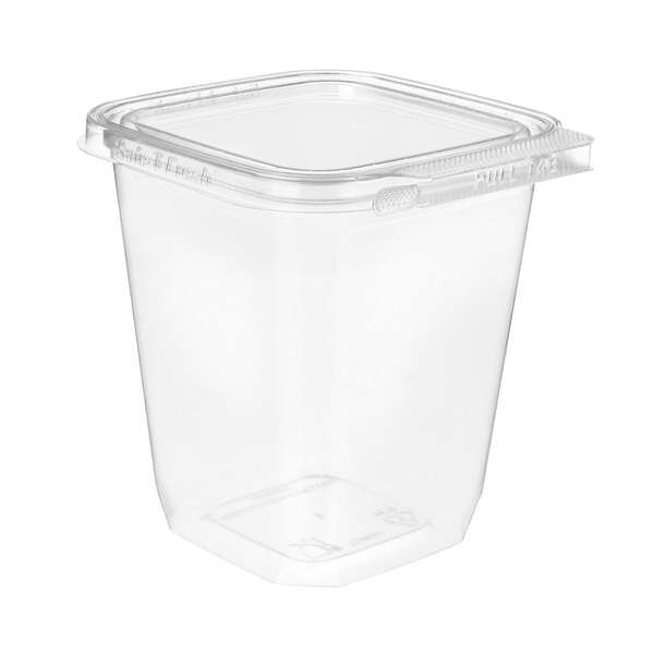 Inline TS4032, 32 Oz Square Tamper Evident Clear PET Plastic Container, 240/CS