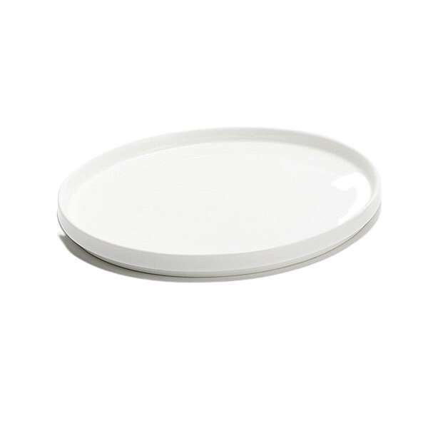 Kadra VK-00483, 8-Inch Aidan White Stackable Bone China Round Plate, 1/CS