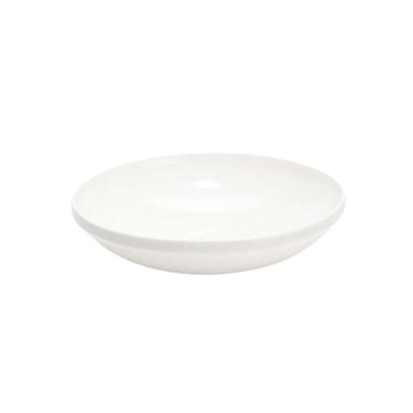 Kadra VK-00486, 8.5-Inch Aidan White Stackable Bone China Shallow Bowl, EA