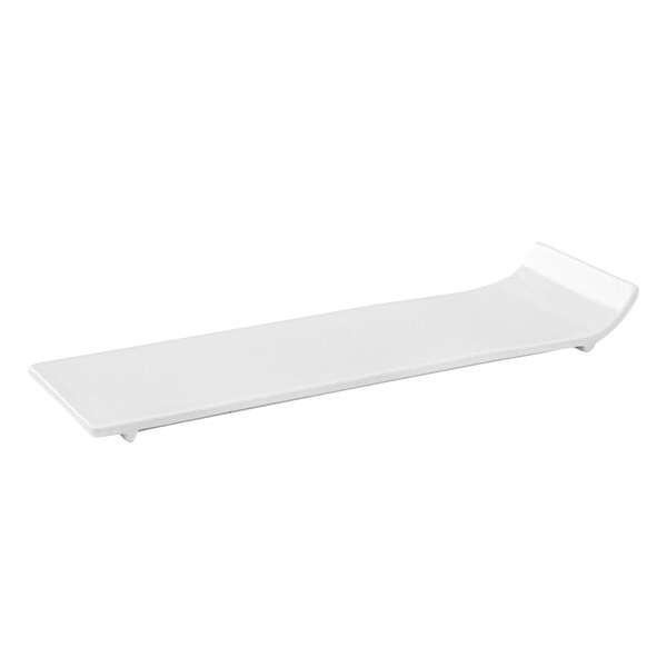 Kadra VL-2009-10, 10-Inch Vikko Lightning Porcelain White Rectangular Plate with Lifted Edge, 60/CS