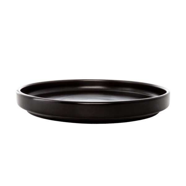 Kadra VT-1239, 8-Inch Vikko Thunder Porcelain Black Matte Round Modern Plate, 24/CS