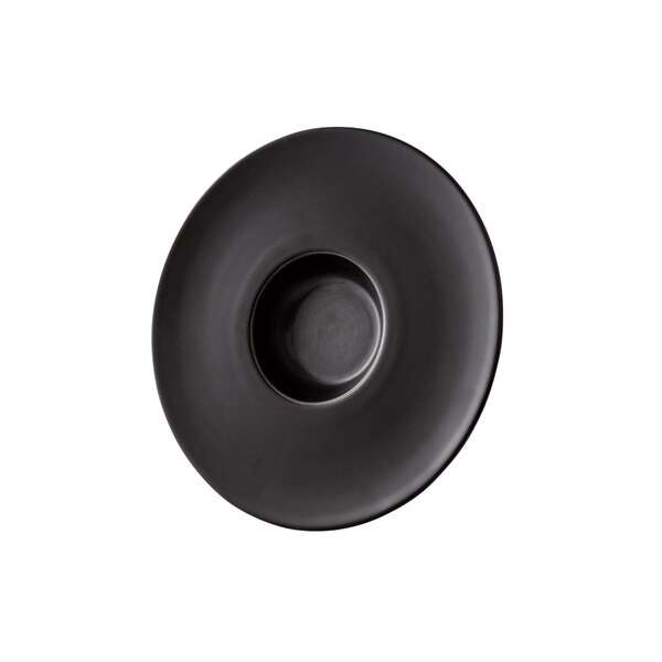 Kadra VT-1687, 9-Inch Vikko Thunder Porcelain Black Soup Plate with Rim, 30/CS