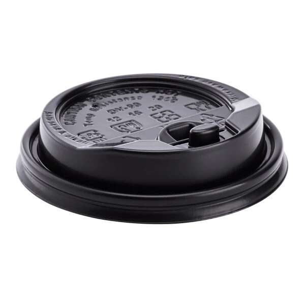 Karat C-KDL516B-E, Black Plastic Reclosable Lid for 10-24 Oz Hot Cups, 1000/CS