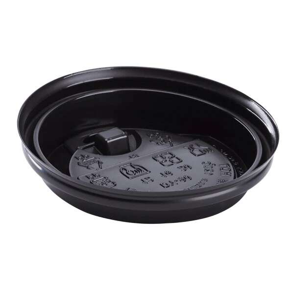 Karat C-KDL516B-E, Black Plastic Reclosable Lid for 10-24 Oz Hot Cups, 1000/CS