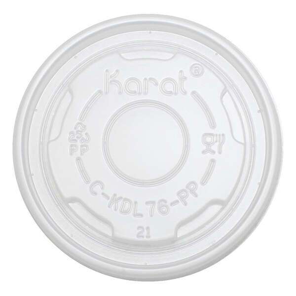 Karat C-KDL76-PP, 76-mm PP Flat Lid for 4 Oz Containers, 1000/Cs