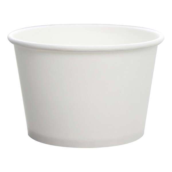 Karat C-KDP8W, 8 Oz White Paper Cold and Hot Food Container, 50/PC (Discontinued)