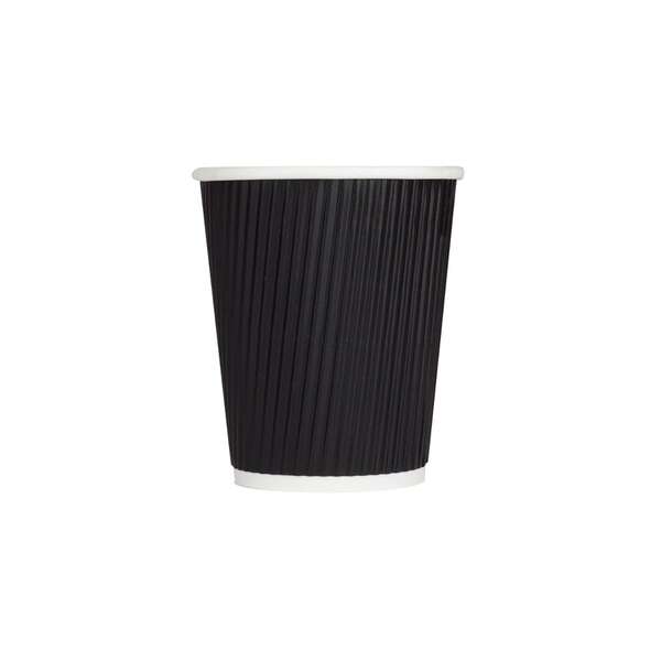 Karat C-KRC508B 8 Oz Black Ripple Hot Cups, 500/CS