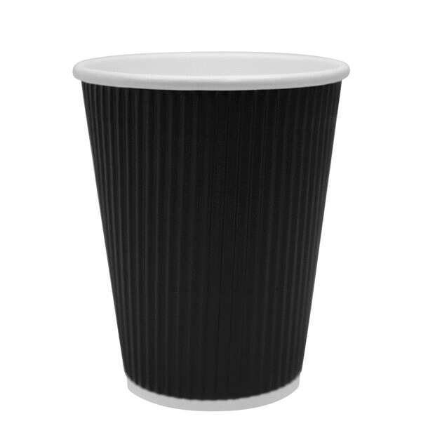 Karat C-KRC516B 16 Oz Black Ripple Hot Cup, 500/CS