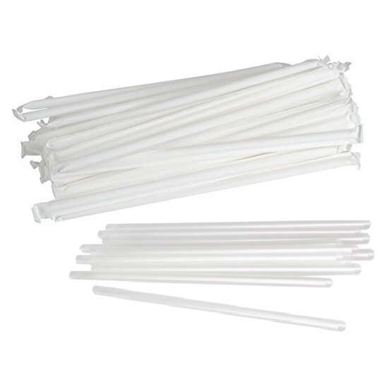 Karat C9095-X, 10.25-inch Jumbo Kraft Clear Wrapped Straws, 500/PK (Discontinued)
