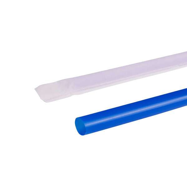 Karat C9120B-X 9-inch Paper Wrapped Blue Jumbo Straws, 300/PK (Discontinued)