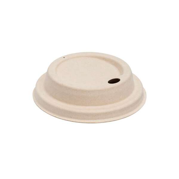 Karat KE-BDL508N, Sugarcane Bagasse Sipper Dome Lid for 8 Oz Hot Cups, 500/CS