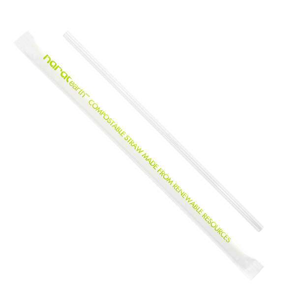 Karat KE-C9210-X 7.75-inch Jumbo Paper Wrapped PLA White Straws, 500/PK (Discontinued)