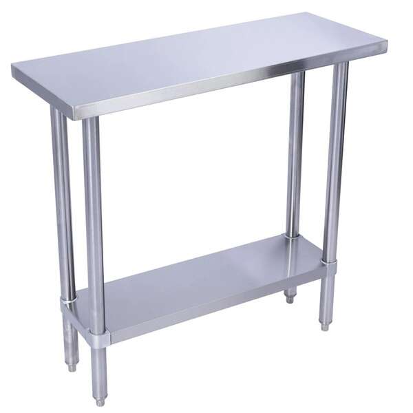KCS WS-1424, 14x24-Inch All Stainless Steel Work Table with Undershelf