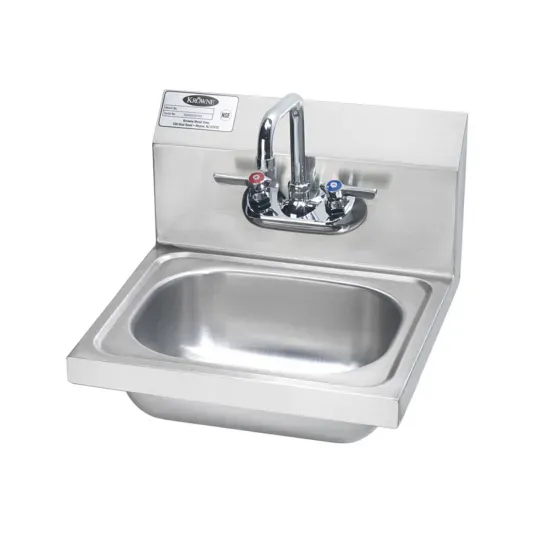Krowne HS-2L, 17x15-Inch Wall-Mounted Hand Sink with Faucet