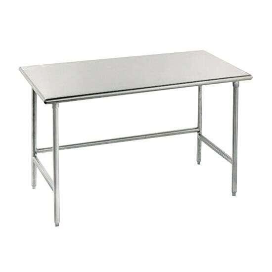 L&J SG2472-RCB 24x72-inch Stainless Steel Work Table with Cross Bar and Galvanized Legs