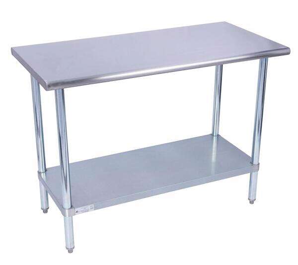 L&J SG4884 48x84-inch Stainless Steel Work Table with Galvanized Undershelf