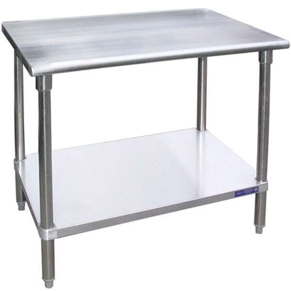 L&J SS1472, 14x72-Inch All Stainless Steel Work Table with Undershelf