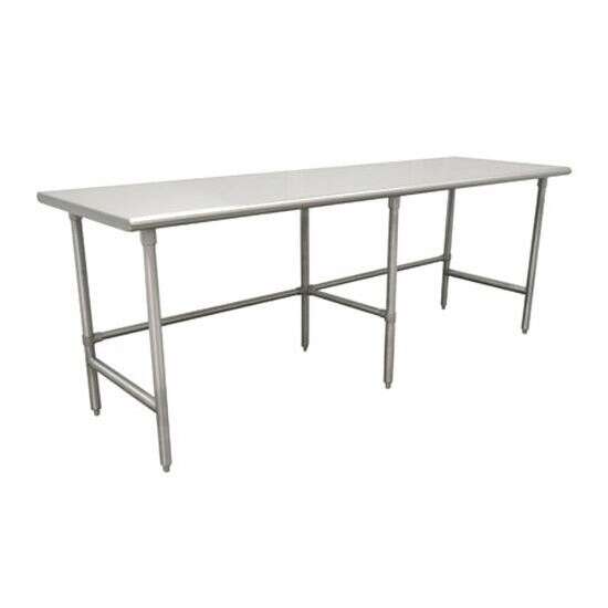 L&J SS1496-CB 14x96-inch Stainless Steel Work Table with Cross Bar