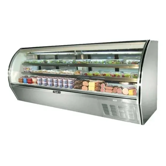 Leader ERHD144-R, 144-Inch Remote Refrigerated Curved Glass High Deli Case with 2 Shelves (Discontinued)