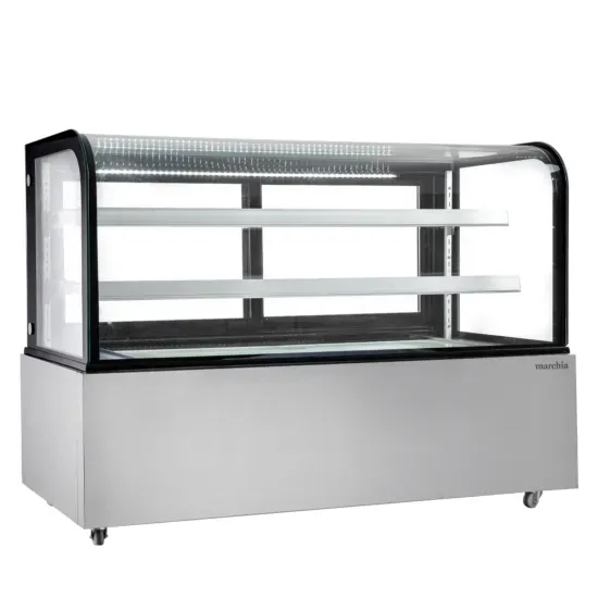 Marchia Display Company Marchia MB72, 72-Inch Curved Glass Refrigerated Bakery Display Case, Stainless Steel