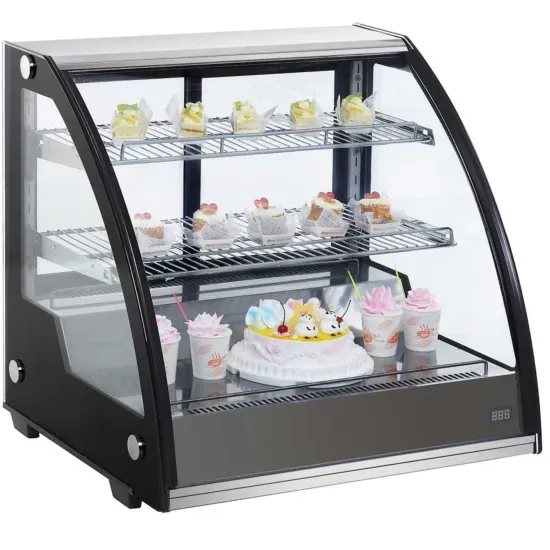 Marchia Display Company Marchia MDC130, 32-Inch Countertop Refrigerated Curved Glass Bakery Display Case with LED Lighting