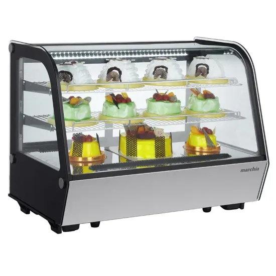 Marchia Display Company Marchia MDC161, 36-Inch Countertop Refrigerated Curved Glass Bakery Display Case with LED Lighting