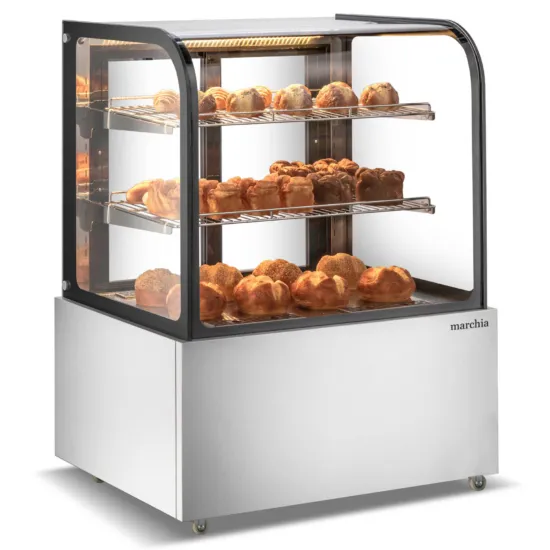 Marchia Display Company Marchia MH36, 36-Inch Curved Glass Heated Display Warming Case, Stainless Steel
