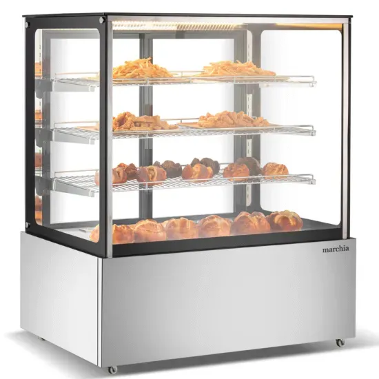 Marchia Display Company Marchia MH48-ST, 48-Inch High Straight Glass Heated Display Warming Case, Stainless Steel