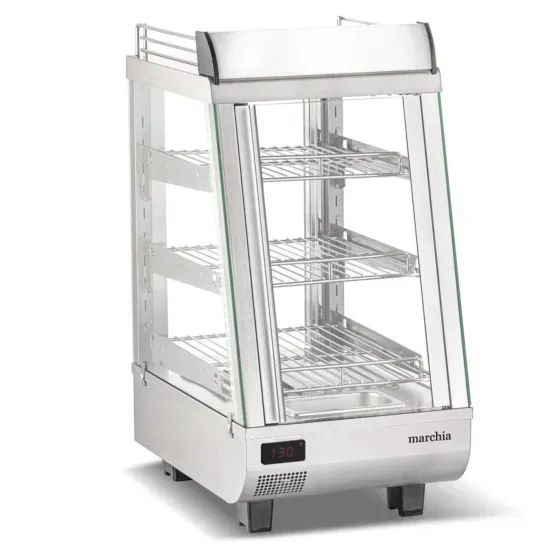 Marchia Display Company Marchia SHCC76, 14-Inch Stainless Steel Heated Countertop Display Front, Rear Doors