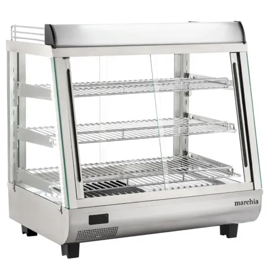 Marchia Display Company Marchia SHCC96, 27-Inch Stainless Steel Heated Countertop Display Front, Rear Doors