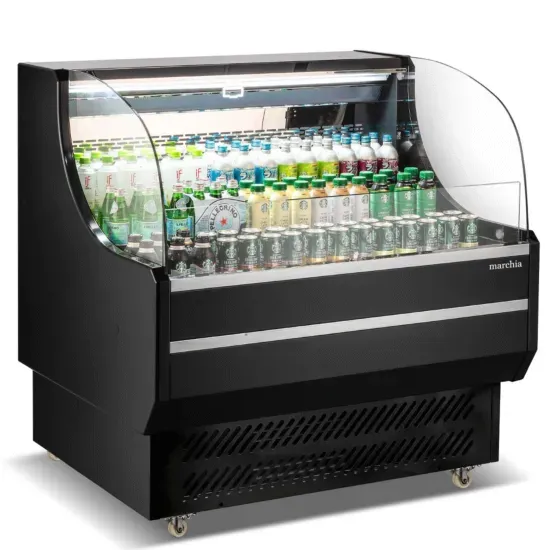 Marchia Display Company Marchia USTAR36, 36-Inch Black Low Profile Open Air Cooler Grab and Go