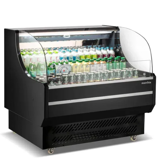 Marchia Display Company Marchia USTAR48, 48-Inch Black Low Profile Open Air Cooler Grab and Go