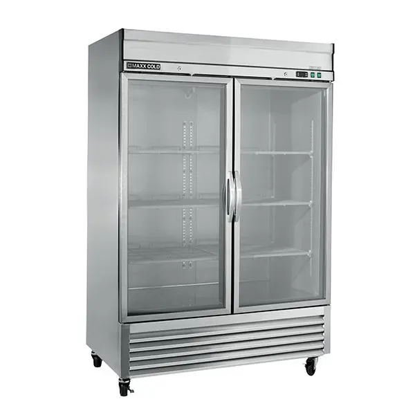 Maxximum Maxx Cold MXSR-49GDHC Reach-In Refrigerator, Double Door, Bottom Mount, Glass