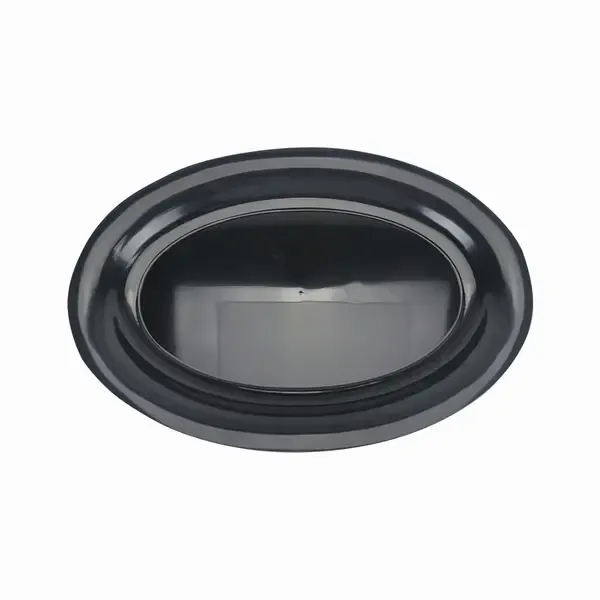 CLOSEOUT - Douglas Stephen Plastics 1116RB, 11x16-Inch Black Oval Plastic Tray, 25/CS