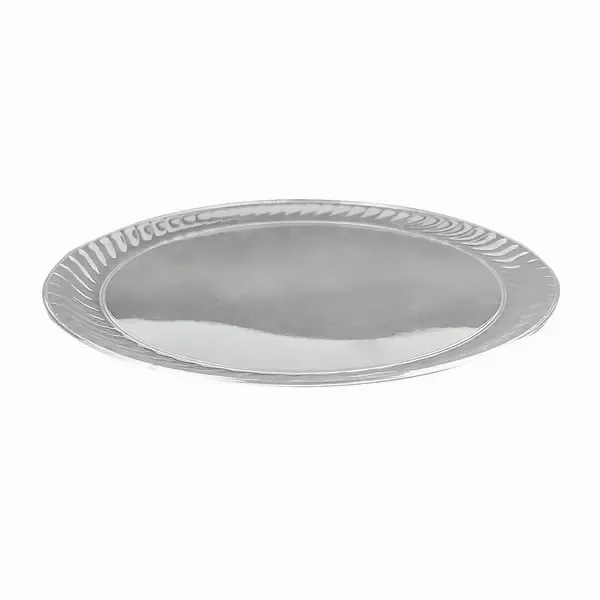 - CLOSEOUT - 18-Inch Clear Plastic Scalloped Serving Tray, 25/CS