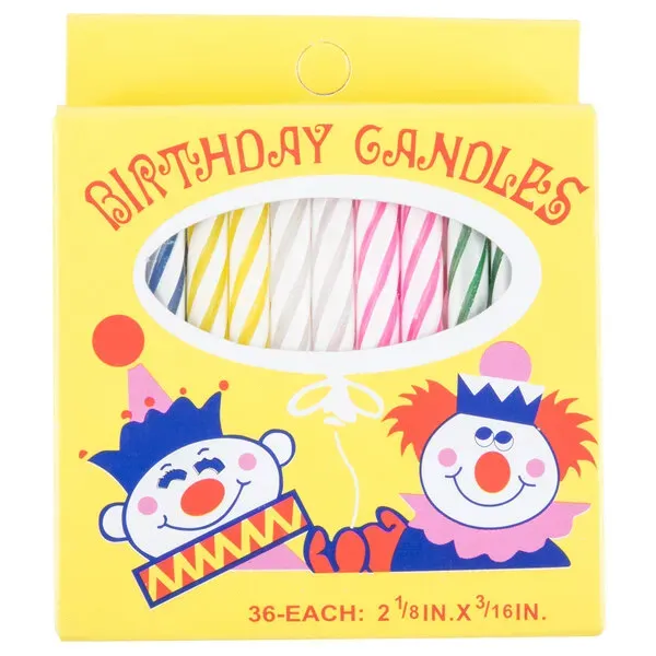 - BDC, 2.13-Inch Assorted Colors Birthday Candles 36/PK