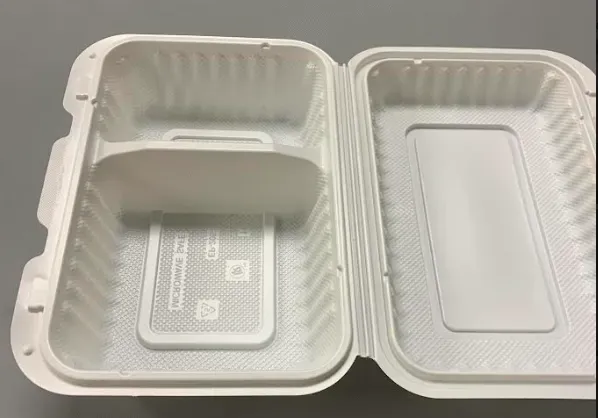 BG962, 9x6-Inch 2-Comp White Microwavable Hinged MFPP Container, 150/CS