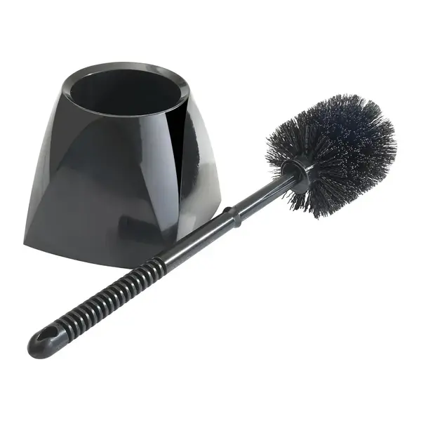 - BR-15SET-B, Black Heavy-Duty Plastic Toilet Bowl Brush with Caddy