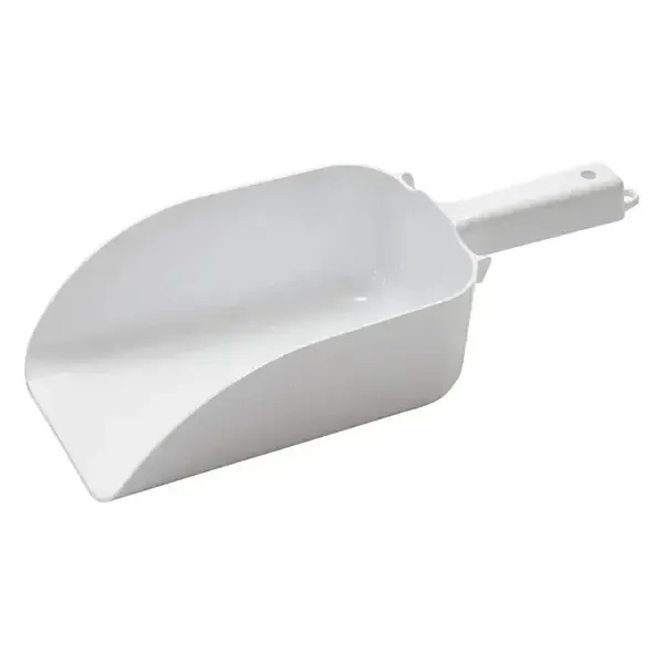 - CR-835W-N, 82 Oz Polystyrene Flat Bottom Scoop with Hook Handle