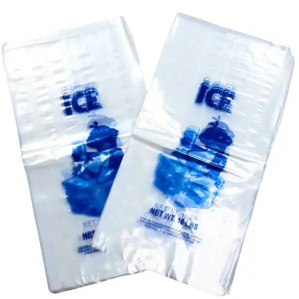 IB10, 10 Lbs 11.5x22-Inch 1.4 Mil Clear Plastic Ice Bag with Print, 500/CS
