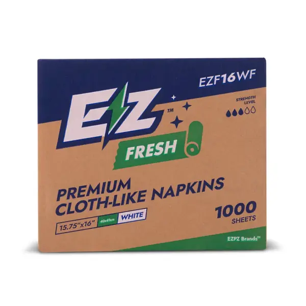 Ezfresh LLG16, 16x16-Inch Flat White Linen Like Paper Guest Towel, 1000/CS