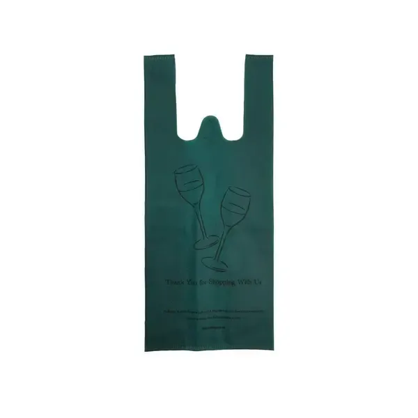 - NWLIQB2SHGR, 6.75x4.33x15.75-Inch 2 Bottle Green Shorty Non Woven Reusable Liquor Bag, 1000/CS