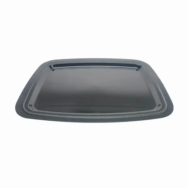 CLOSEOUT - Opulence OPTR1814BK, 18x14-Inch Black Plastic Rectangular Tray, 24/CS
