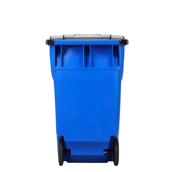 Plex P575-00899, 50 Gal Blue Rollout/Wheeled Trash Can/Container