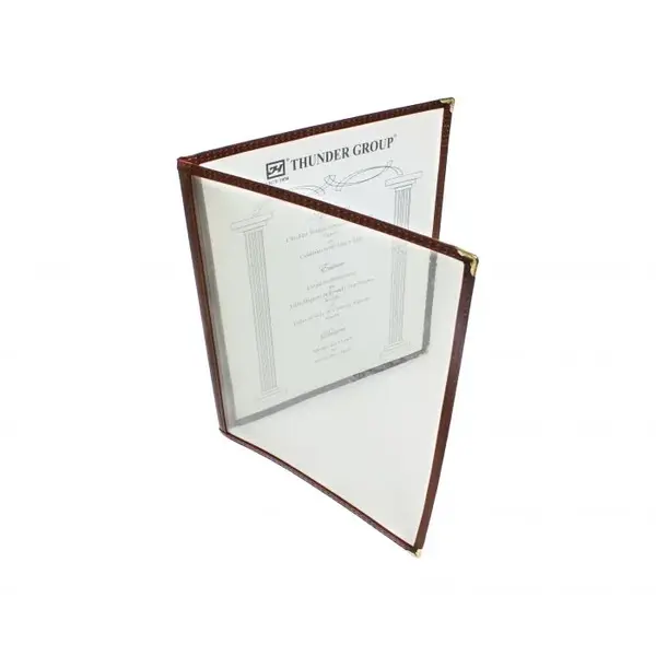 - PLMENU-2BR, 8.5x11-Inch Brown Plastic Double-Fold Menu Cover